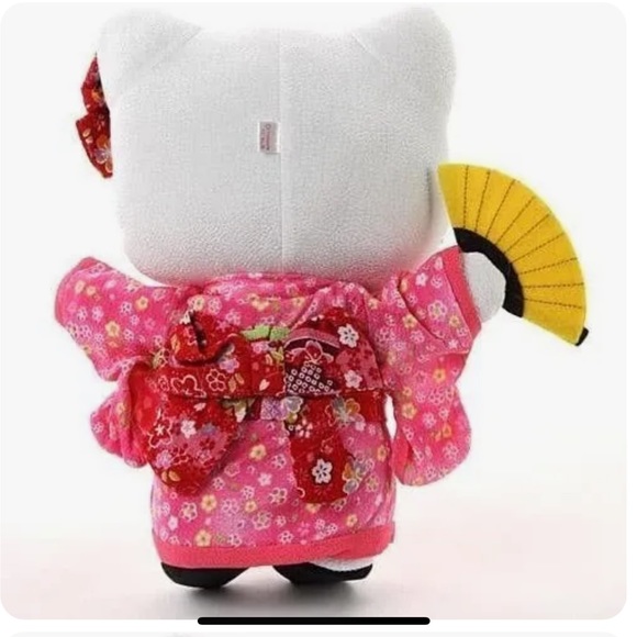 Chirimen Japanese Doll Pink L size /Total length 27cm - Picture 2 of 3